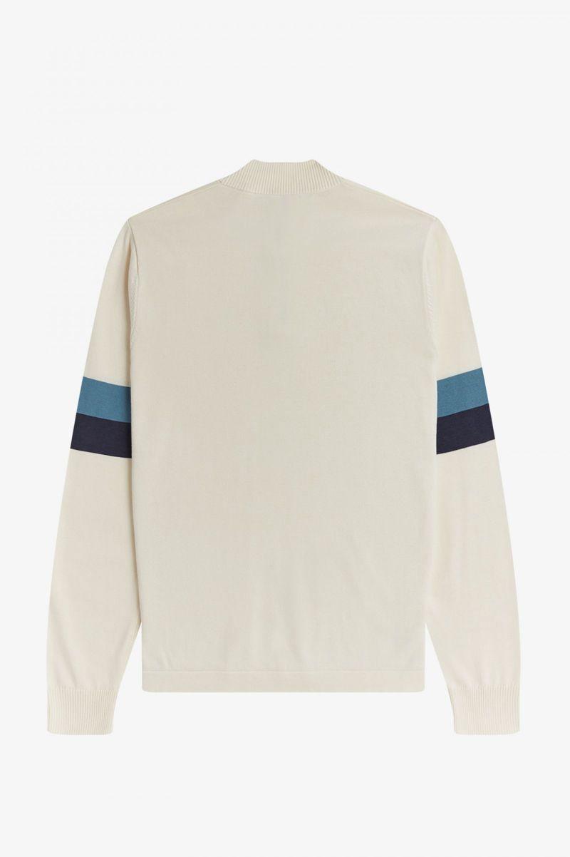 White Fred Perry Funnel Neck Knitted Jumper Men's Knitwear | PH 1300HAPK